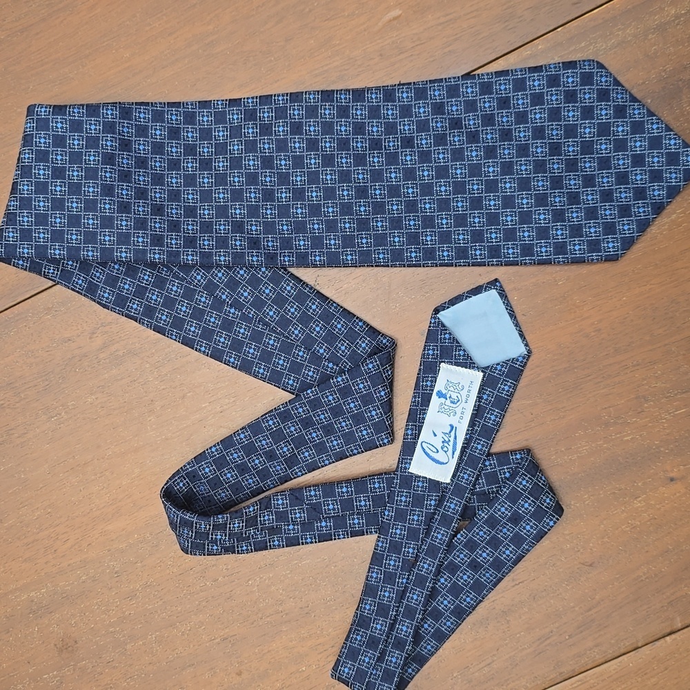 LIEBERT Cix's Fort Worth Navy Blue‎ 53.5" Tie Vintage